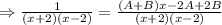 \Rightarrow \frac{1}{(x+2)(x-2)}=\frac{ (A+B)x-2A+2B}{(x+2)(x-2)}