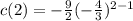 c(2) =  -  \frac{9}{2} ( { -  \frac{4}{3} })^{2- 1}