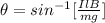 \theta=sin^{-1}[\frac{IlB}{mg}]