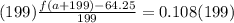 (199)\frac{f(a+199)-64.25}{199} = 0.108(199)