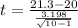 t = \frac{21.3-20}{\frac{3.198}{\sqrt{10-1} } }