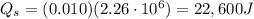 Q_s=(0.010)(2.26\cdot 10^6)=22,600 J