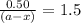 \frac{0.50}{(a-x)}=1.5