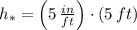 h_{*} = \left(5\,\frac{in}{ft}  \right)\cdot (5\,ft)
