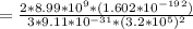 = \frac{2* 8.99*10^9 *(1.602*10^{-19}^2)}{3 * 9.11*10^{-31} *(3.2*10^5)^2}