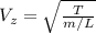 V_z = \sqrt{\frac{T}{m/L} }