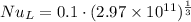 Nu_{L} = 0.1\cdot (2.97\times10^{11})^{\frac{1}{3} }