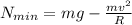 N_{min} = mg - \frac{mv^2}{R}