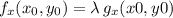 f_x(x_0,y_0) = \lambda \, g_x(x0,y0)