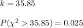 k=35.85\\\\P(\chi^235.85)=0.025
