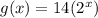 g(x)=14(2^x)