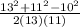 \frac{13^2+11^2-10^2}{2(13)(11)}