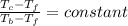 \frac{T_c - T_f}{T_b - T_f} = constant