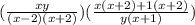(\frac{xy}{(x-2)(x+2)})(\frac{x(x+2)+1(x+2)}{y(x+1)})