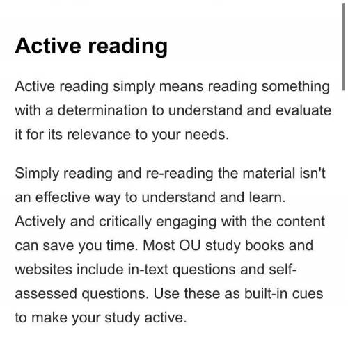 What does it mean to “read actively”