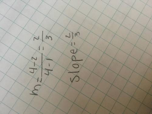 Find the slope of the line that passes through (2,1) (4,4)