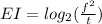 EI=log_{2}(\frac{f^2}{t})