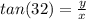 tan(32)=\frac{y}{x}