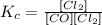 K_c=\frac{[Cl_2]}{[CO][Cl_2]}