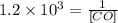 1.2\times 10^3=\frac{1}{[CO]}