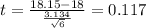 t=\frac{18.15-18}{\frac{3.134}{\sqrt{6}}}=0.117