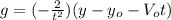 g=(-\frac{2}{t^{2}})(y-y_{o}-V_{o}t)