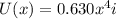 U(x)=0.630x^{4}i