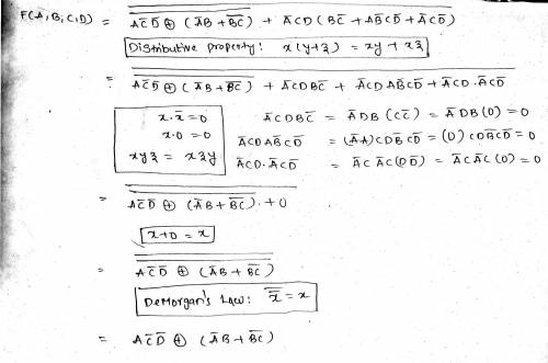 Simplify the equation above (call this output G) using Boolean algebratheorems and axioms andobtain