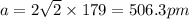 a=2\sqrt{2}\times 179=506.3pm
