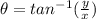 \theta=tan^{-1}(\frac{y}{x})