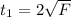 t_{1} =  2 \sqrt{F}