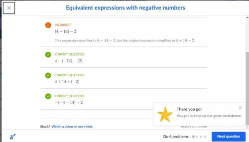 Which of the following expressions are equivalent to 4+(14-2)4+(14−2)4, plus, left parenthesis, 14,