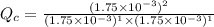 Q_c=\frac{(1.75\times 10^{-3})^2}{(1.75\times 10^{-3})^1\times (1.75\times 10^{-3})^1}