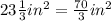 23\frac{1}{3} in^2=\frac{70}{3}in^2
