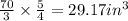 \frac{70}{3}\times \frac{5}{4}=29.17 in^3