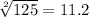 \sqrt[2]{125} = 11.2