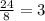 \frac{24}{8} = 3