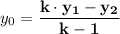 y_0 = \mathbf{\dfrac{k \cdot y_1- y_2}{k - 1}}