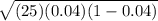 \sqrt{(25)(0.04)(1-0.04)}