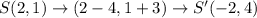 S(2,1)\rightarrow (2-4, 1+3)\rightarrow S'(-2,4)
