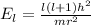 E_l=\frac{l(l+1)h^2}{mr^2}