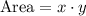 \text{Area}=x\cdot y