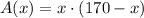 A(x)=x\cdot (170-x)