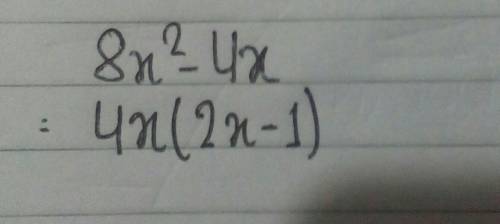 Factorise this expression as fully as possible 8x² - 4x