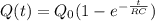 Q(t)=Q_0 (1-e^{-\frac{t}{RC}})