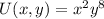 U(x, y) = x^2y^8