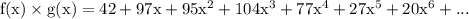 \rm f(x) \times g(x) = 42+97x+95x^2+104x^3+77x^4+27x^5+20x^6+...