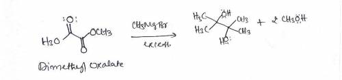 Draw the structure of the organic product(s) of the Grignard reaction between dimethyl oxalate and e