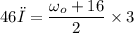 46 π = \dfrac{\omega_o+16}{2}\times 3