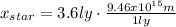 x_{star} = 3.6ly \cdot \frac{9.46x10^{15}m}{1ly}